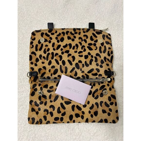 Jimmy Choo Zipper Crossbody Cowhide Cheetah print vintage small bag - Picture 3 of 9